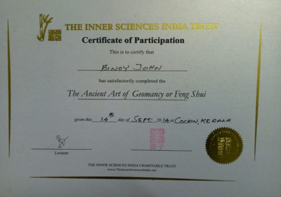 Feng Shui certified in North Paravoor Kochi Kerala India